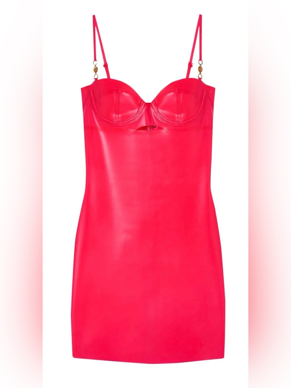 Versace Bright Magenta Latex Mini Dress
